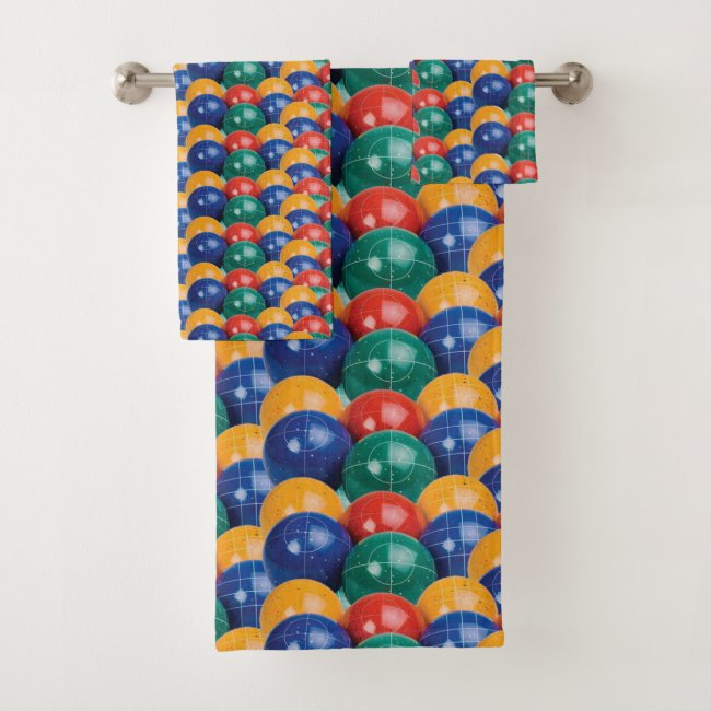 Bocce Ball Pattern Bath Towel Set