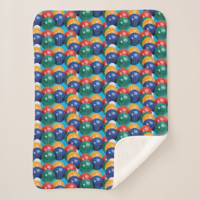 Bocce Ball Pattern Sherpa Blanket