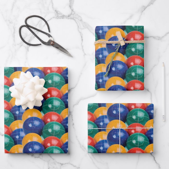 Bocce Ball Pattern Wrapping Paper Set
