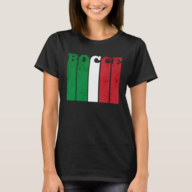 Bocce Ball Player Italia Italy Flag Bocce T-Shirt (Front)