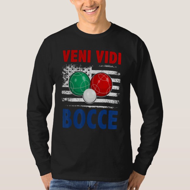 Bocce Ball Player USA Flag Patriotic 4 T-Shirt (Front)