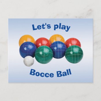 Bocce  Ball Postcard by Bebops at Zazzle