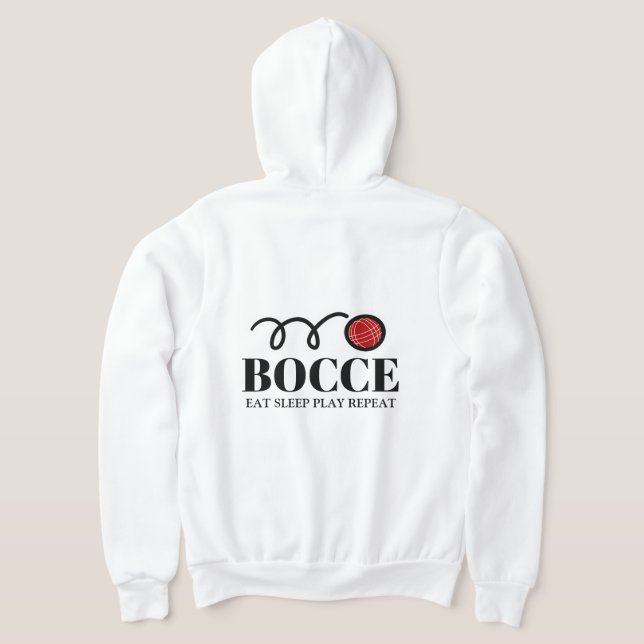 Bocce ball sport Zipped Hoodie for player and fan (Laydown Back)