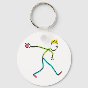 Bocce Ball Stickman Keychain