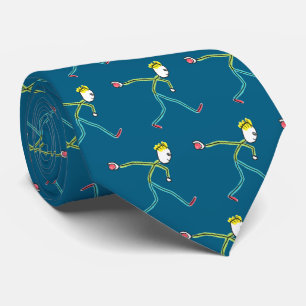 Bocce Ball Stickman Neck Tie