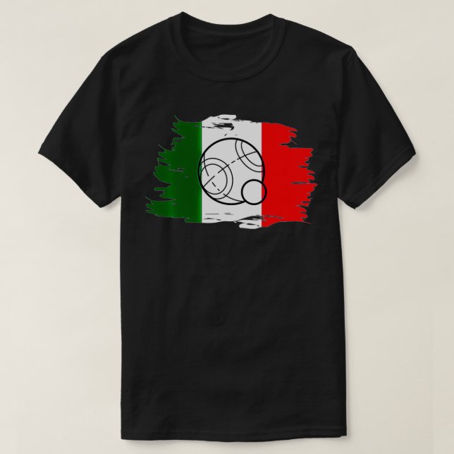 Bocce Ball T Italian Flag Bocce Ball Tournament T  T-Shirt (Design Front)