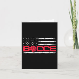 Bocce Byll American Usa Flag Bocci Player 4th July Card