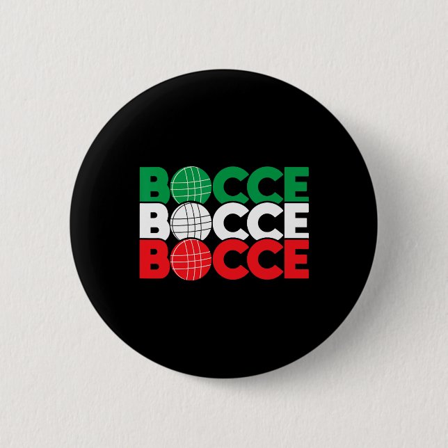 Bocce - Byll Game Enthusiast Lawn Bowling Boule Bo Button (Front)