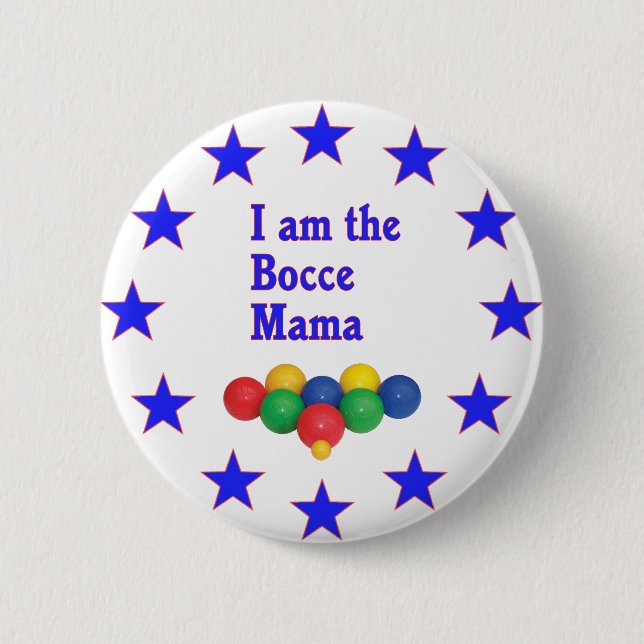 Bocce Mama Pinback Button (Front)