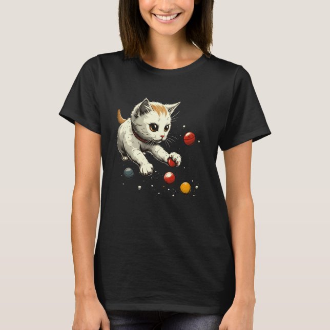 Bocce Player Cat on Bocce T-Shirt (Front)