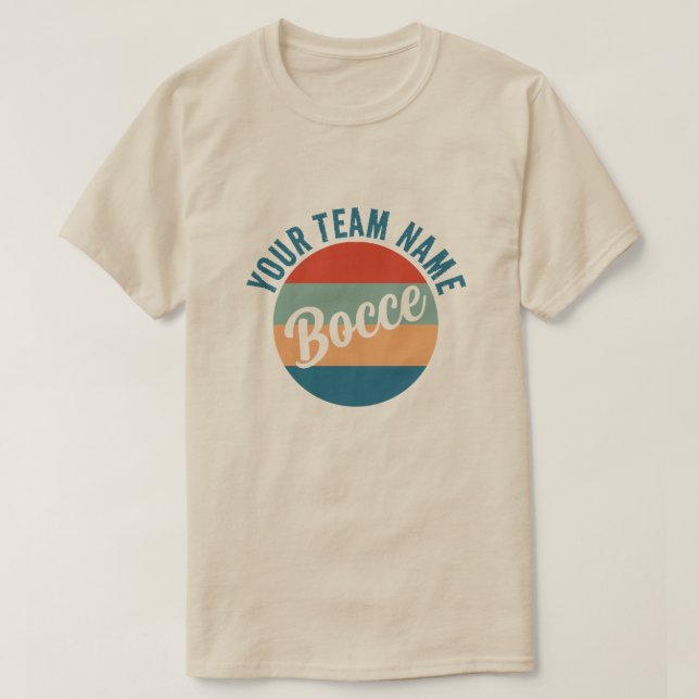 Bocce team name shirt with retro stripes (Design Front)