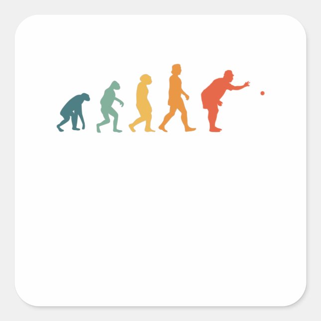 Boccia Evolution Retro Boule Petanque Square Sticker (Front)