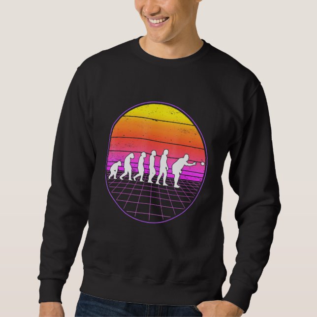 Boccia Evolution Vaporwave 70s Boule Petanque Bocc Sweatshirt (Front)