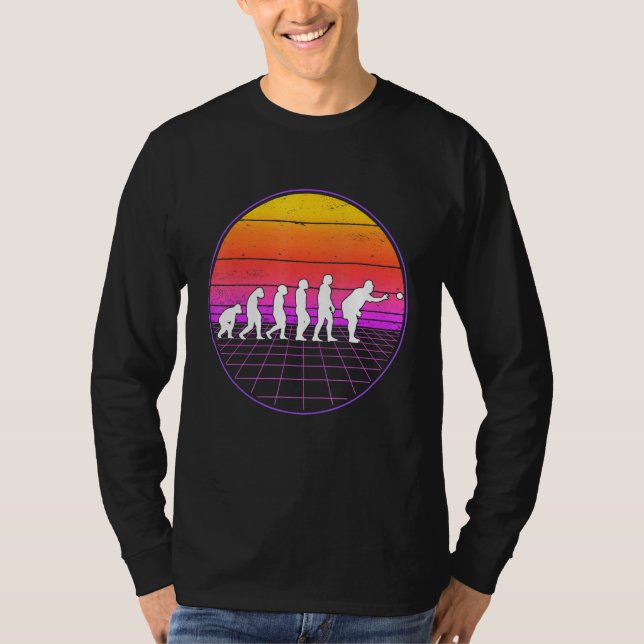 Boccia Evolution Vaporwave 70s Boule Petanque Bocc T-Shirt (Front)