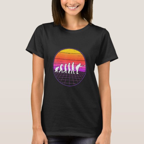 Boccia Evolution Vaporwave 70s Boule Petanque Bocc T_Shirt