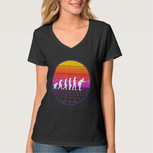 Boccia Evolution Vaporwave 70s Boule Petanque Bocc T_Shirt