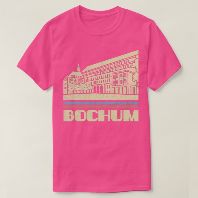 Bochum City Gift Germany City Silhouette Skyline D T-Shirt (Design Front)