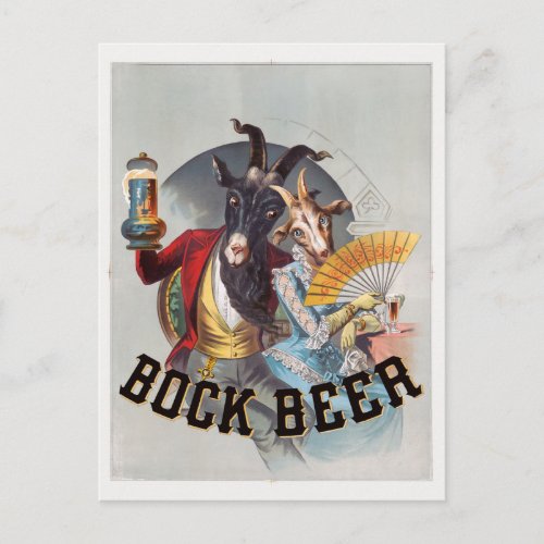 Bock Beer USA Vintage Poster 1883 Postcard