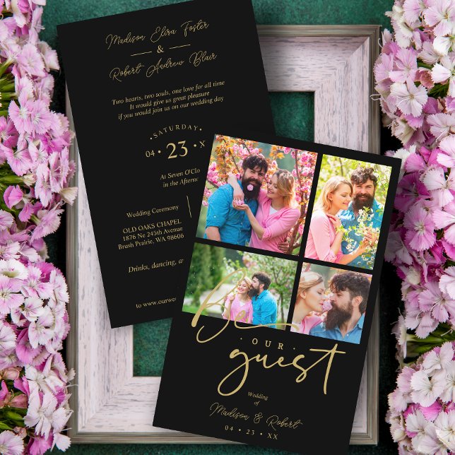 Boda de Collage Budget Black Trendy 4 Fotos (Creator Uploaded)