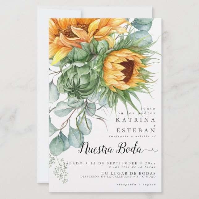 Boda de girasoles de otoño económica pero hermosa (Front)