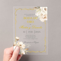 Boda de oro con flor blanca