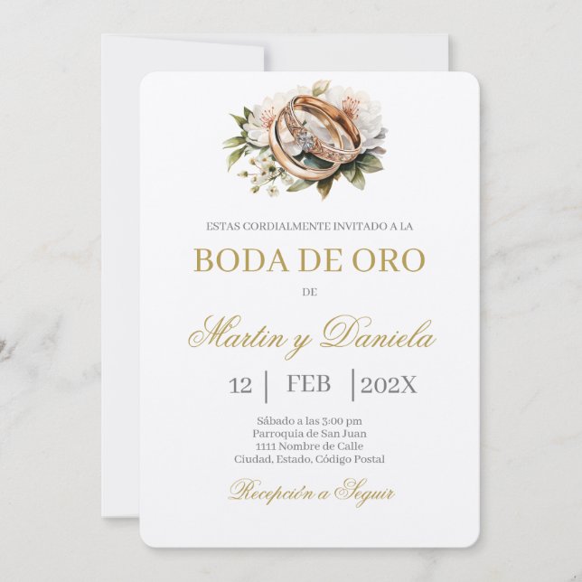 Boda de oro editable  invitation (Front)