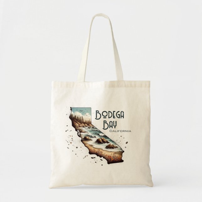 Bodega Bay California Souvenir Gift Tote Bag (Front)
