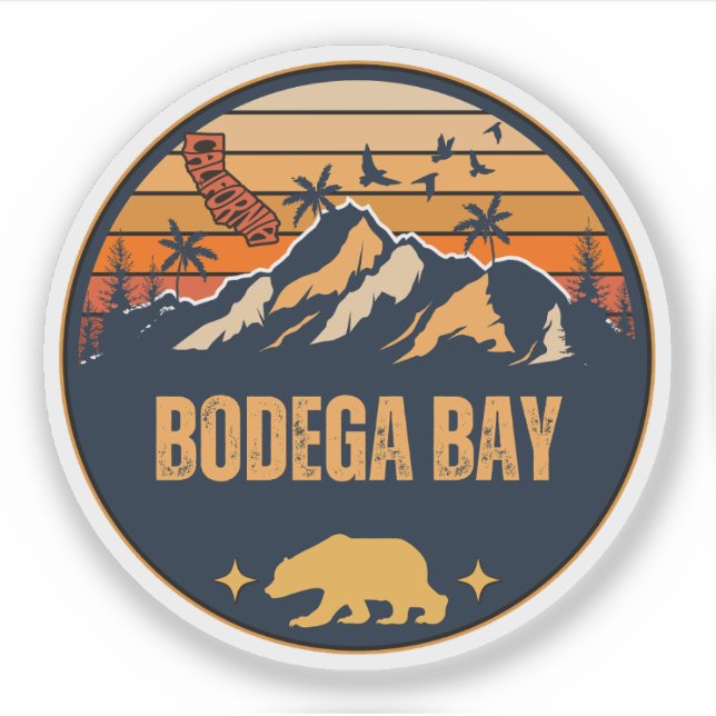 Bodega Bay, California Sticker (Front)