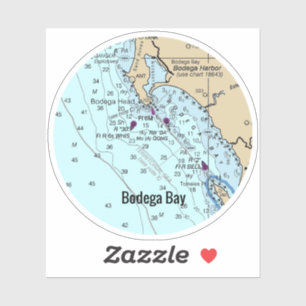 Bodega Bay Nautical Chart Sticker