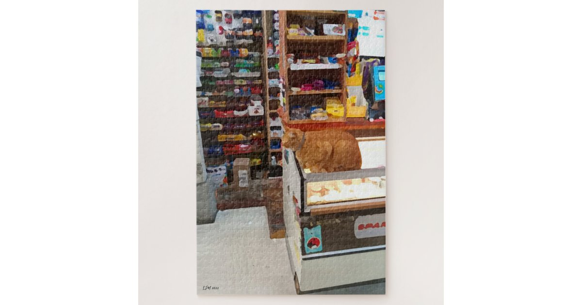 Bodega Cat Poster Jigsaw Puzzle Zazzle