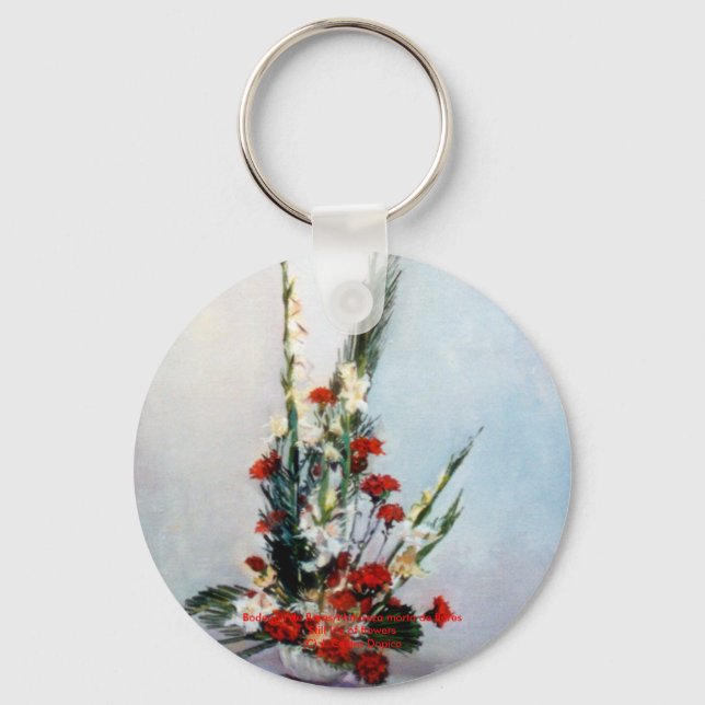 Bodegón de flores/Still life of flowers Keychain (Front)