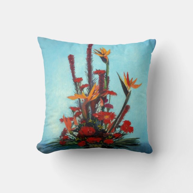 Bodegón de flores/Still life of flowers Throw Pillow (Front)