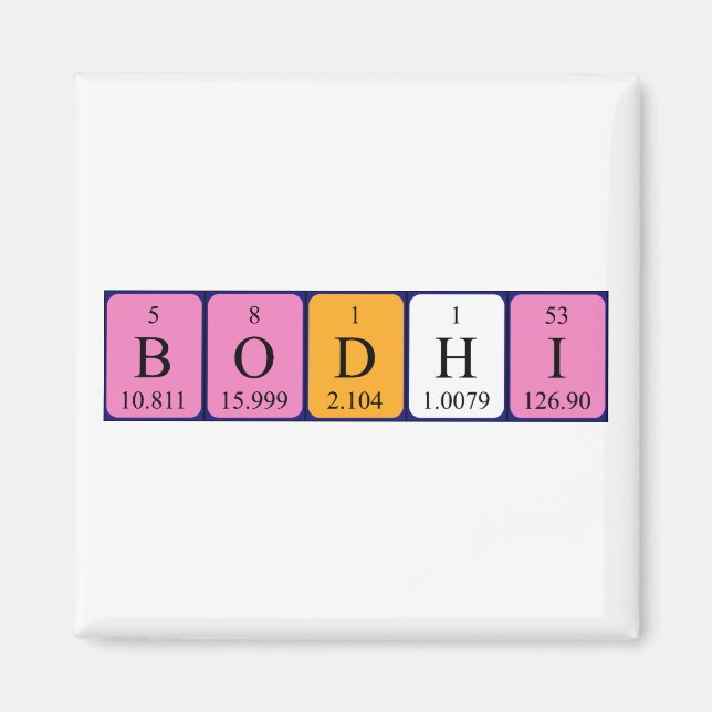 Bodhi periodic table name magnet (Front)