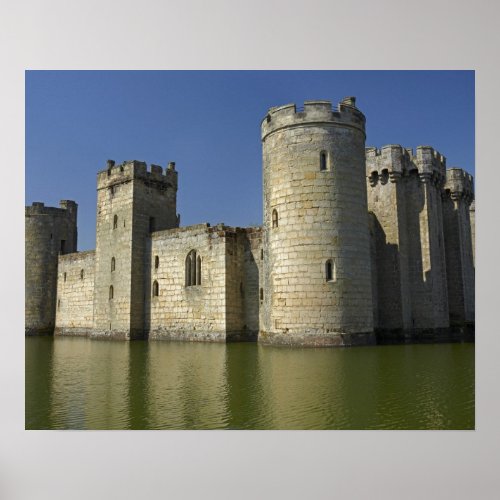 Bodiam Castle 1385 reflected in moat East Poster