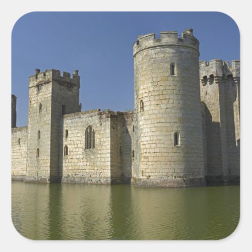 Bodiam Castle 1385 reflected in moat East Square Sticker