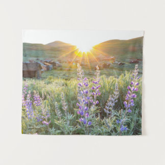 Bodie Ghost Town Lupines at Sunset Tapestry