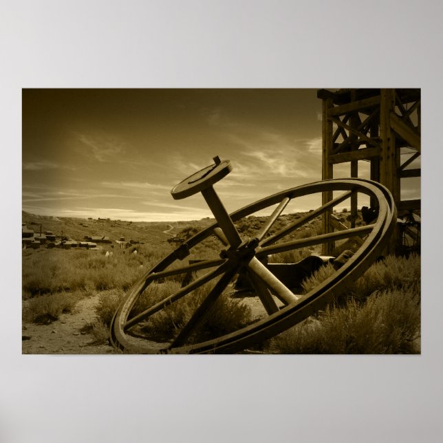 Bodie Ghost Town Sepia Poster (Front)