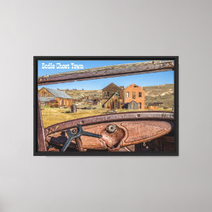 Bodie Ghost Town's Junk Car Window View Canvas Print