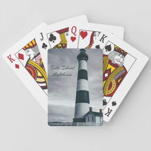 Bodie Island Lighthouse black and white Playing Cards