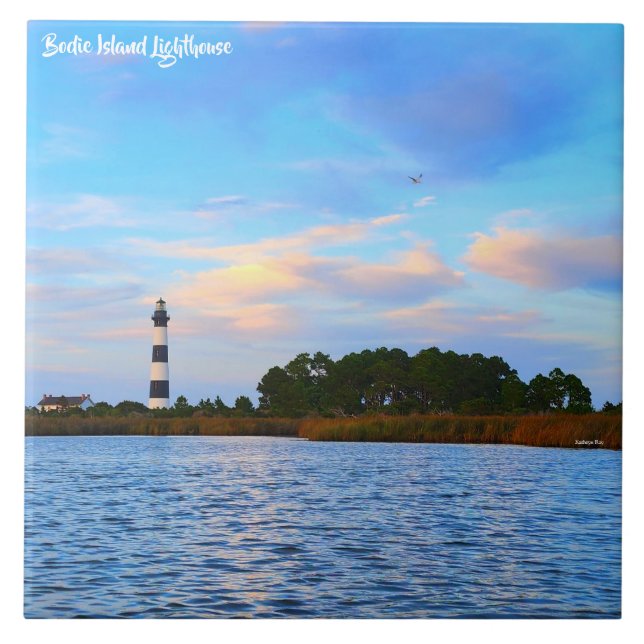 Bodie Island Lighthouse Ceramic Tile (Front)