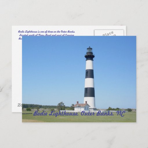 Bodie Island Lighthouse OBX North Carolina Postcard | Zazzle