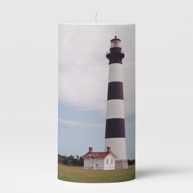Bodie Island Lighthouse Pillar Candle (Front)