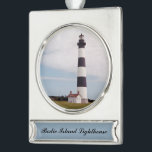 Bodie Island Lighthouse Silver Plated Banner Ornament<br><div class="desc">Bodie Island Lighthouse</div>