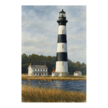 Bodie Island Lighthouse Watercolor