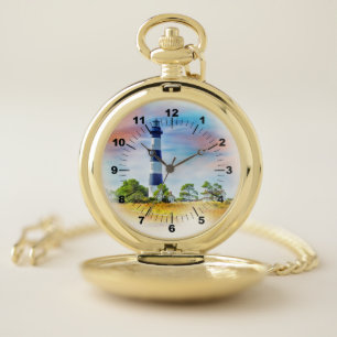 Bodie Lighthouse Outer Banks Pocket Watch