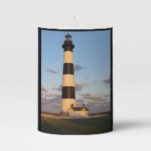Bodie Lighthouse with a Full Moon Pillar Candle