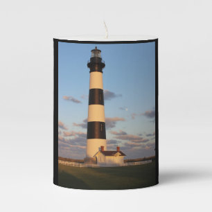 Bodie Lighthouse with a Full Moon Pillar Candle