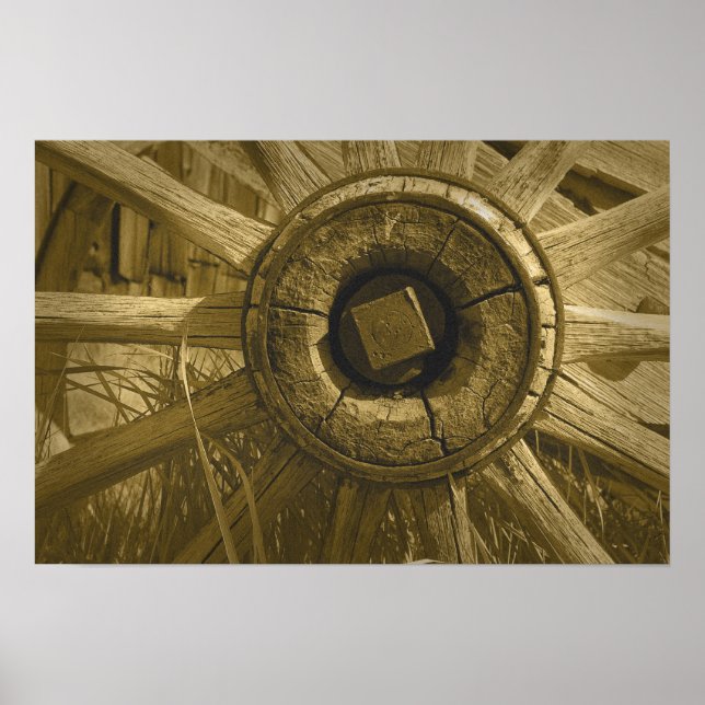 Bodie Wagon Wheel Sepia Poster 1 (Front)