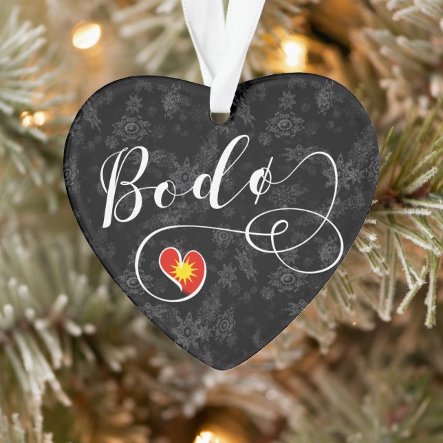 Bodø Flag Heart, Norway, Bodö Ornament (Tree)