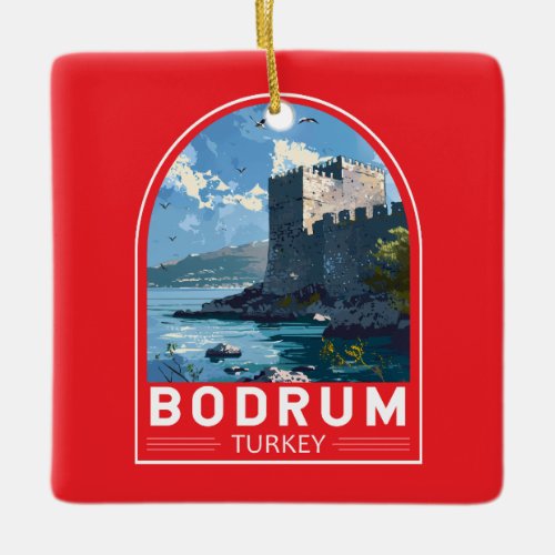 Bodrum Castle Turkey Travel Art Vintage Ceramic Ornament